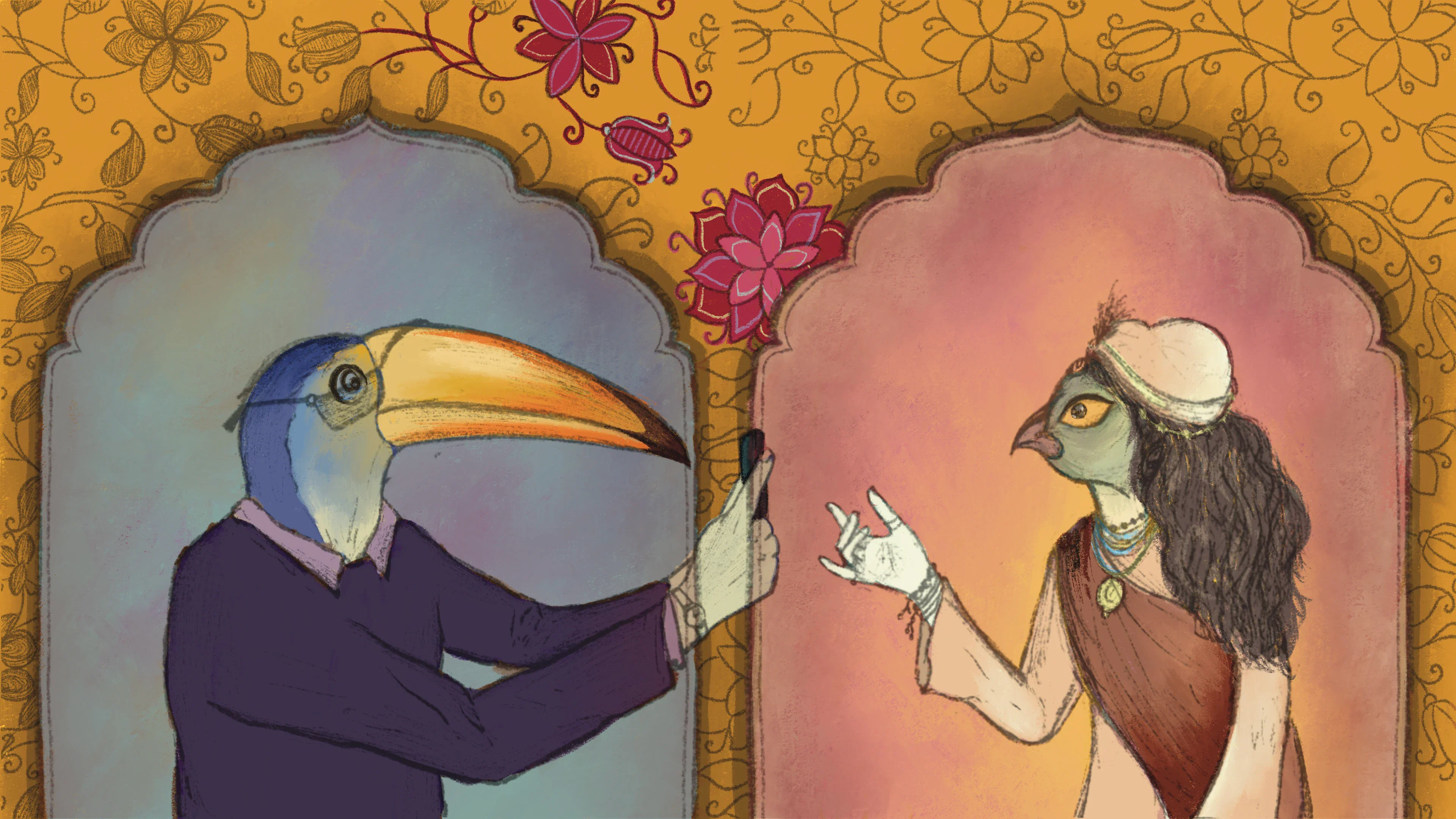 India Foundation for the Arts brand film — bird sequence design frame 1