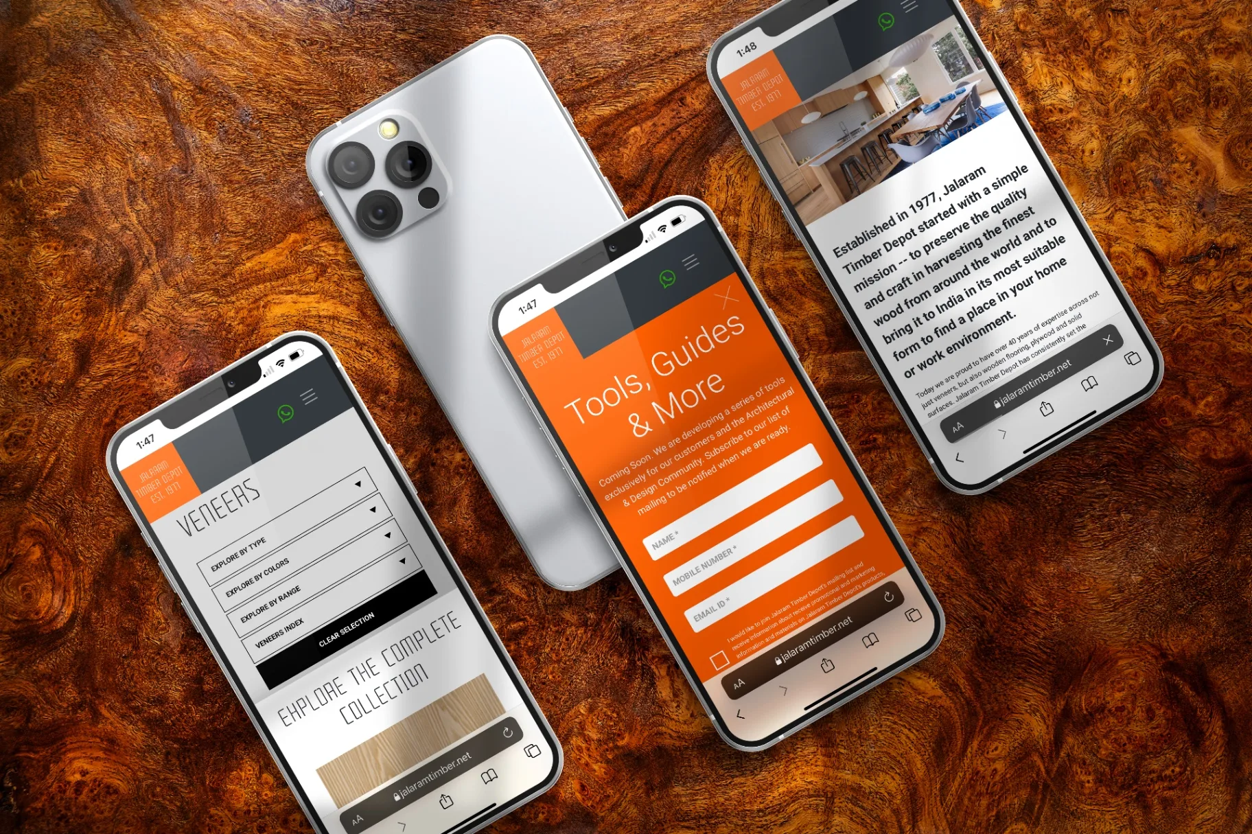 Jalaram Timber Depot - Mobile App Screens