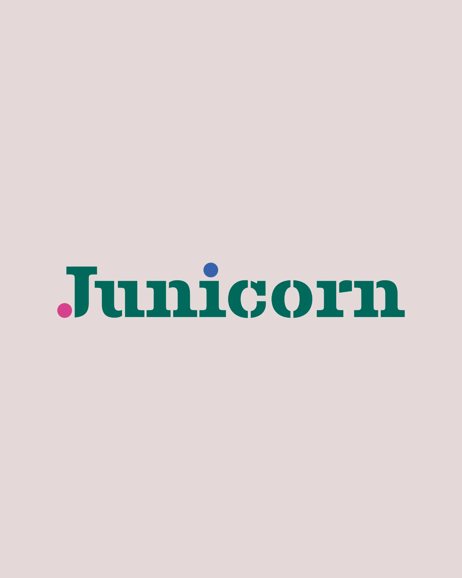 JUNICORN - Logo with distinctive dot connection between J and i symbolizing youth potential