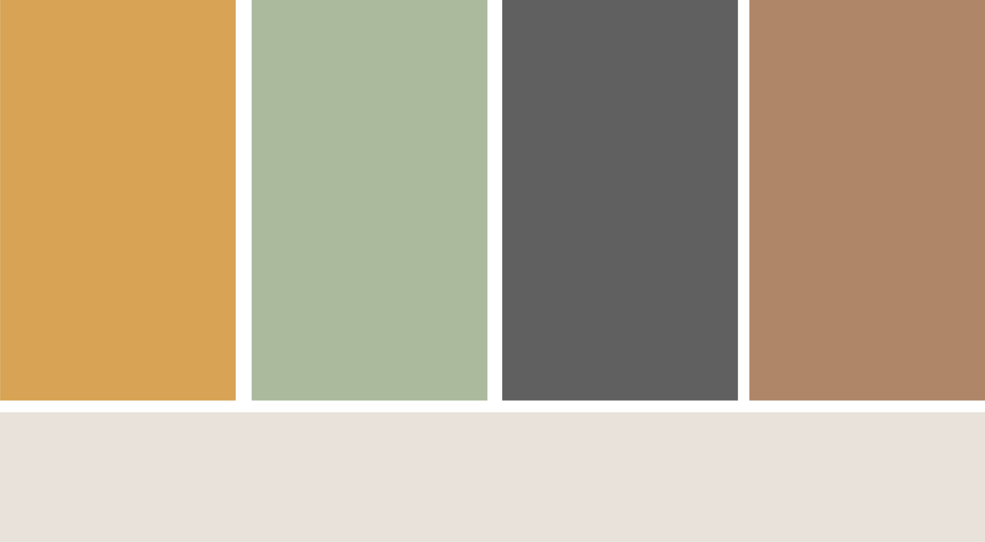 KOHOT - Brand color palette featuring teal, orange, sage green, charcoal grey, and tan