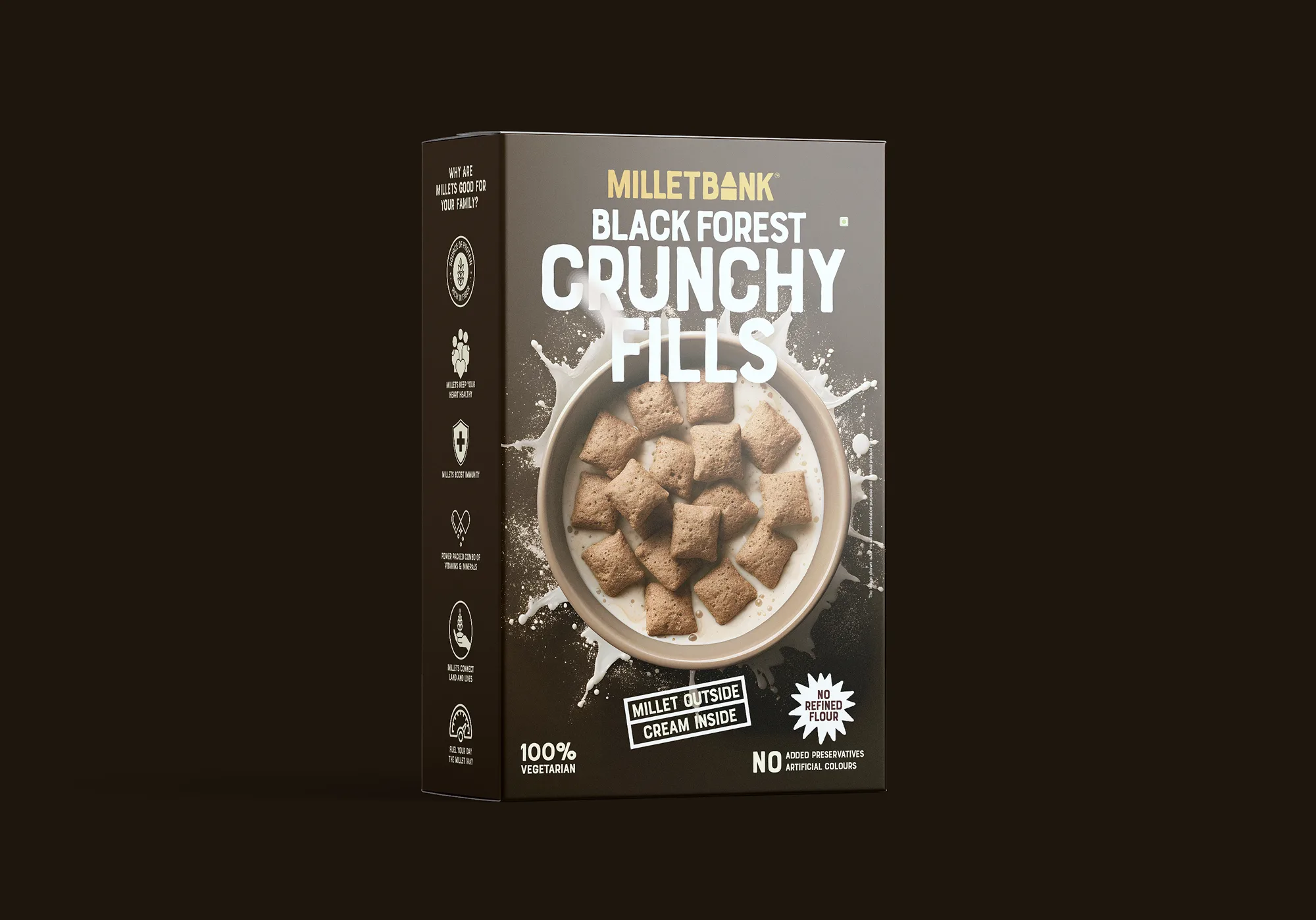 Millet Bank - Black Forest Crunchy Fills cereal with millet outside cream inside