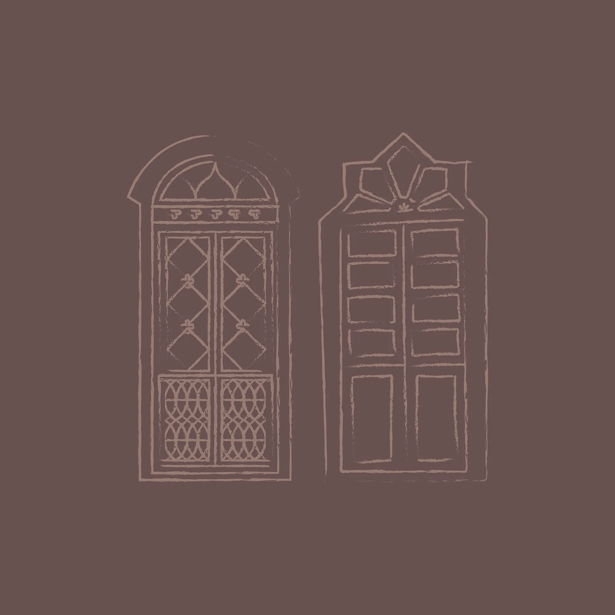 TAUPE architectural door illustrations showing Portuguese colonial design elements and traditional Goan architecture