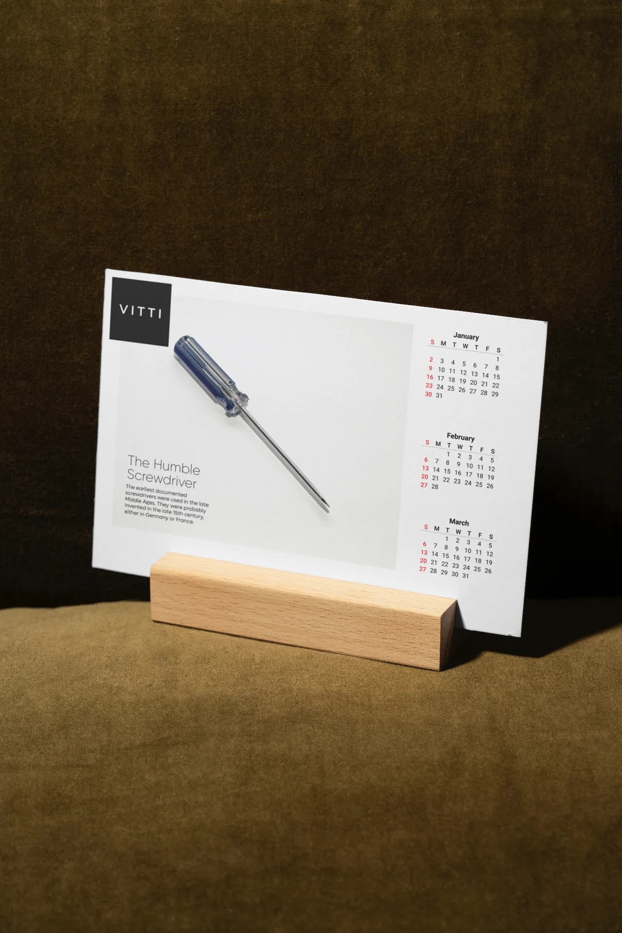VITTI - Desk calendar featuring the humble screwdriver design story