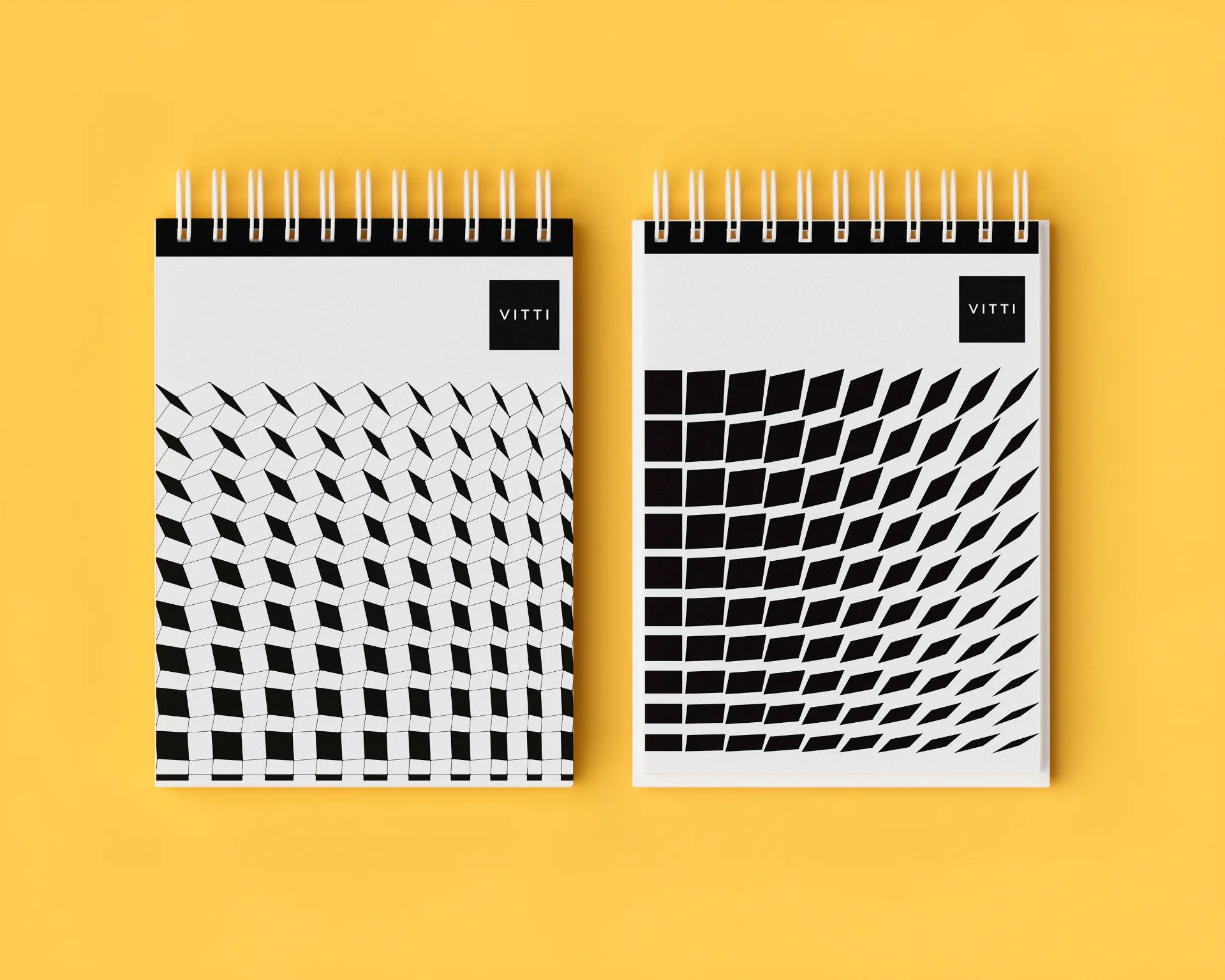 VITTI - Branded spiral notepads with geometric pattern designs